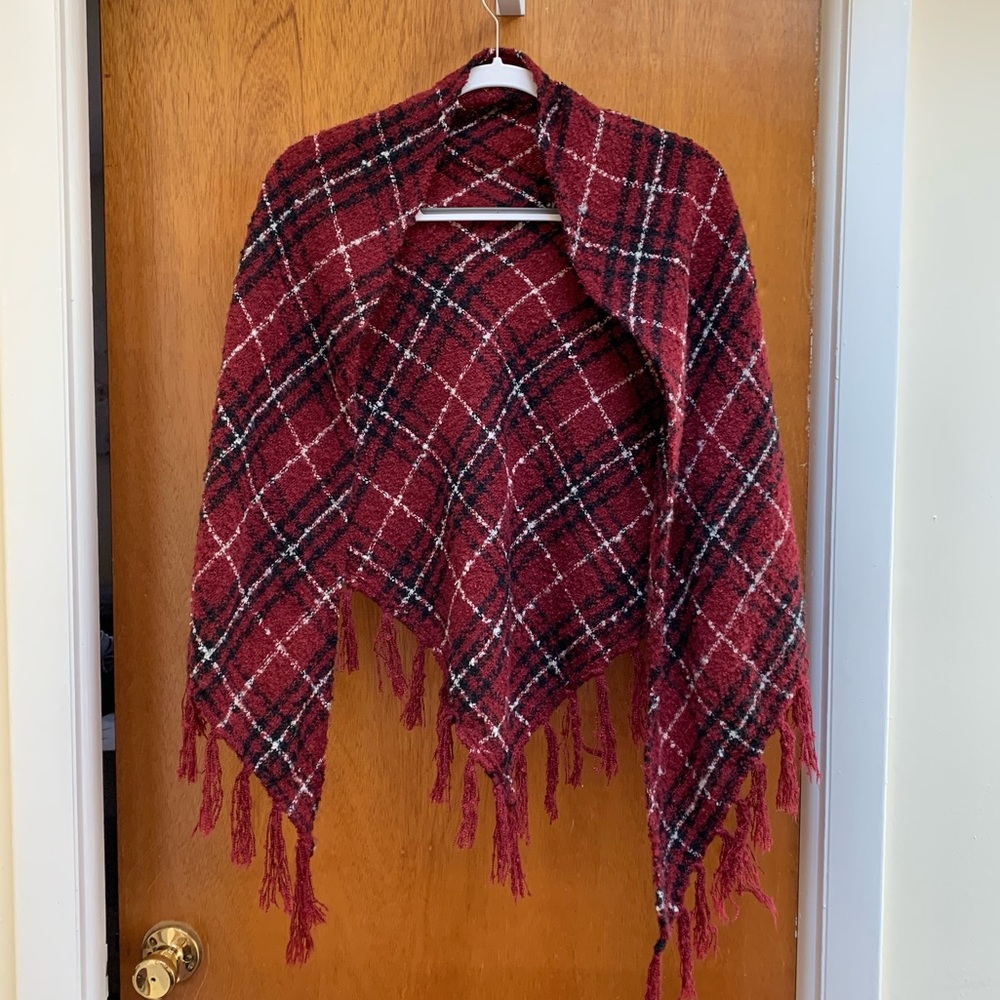 Red, Black, & White Cardigan/Scarf